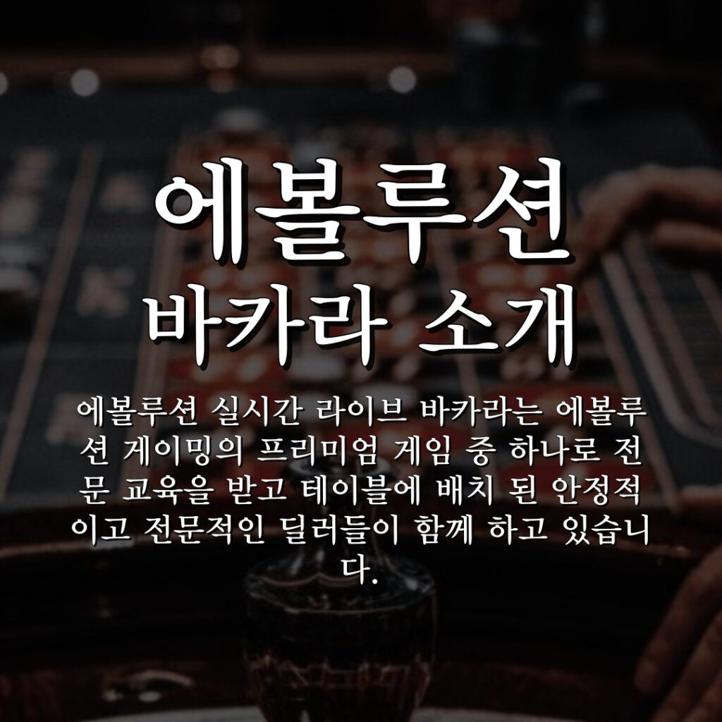 에볼루션바카라 소개 및 이용 안내